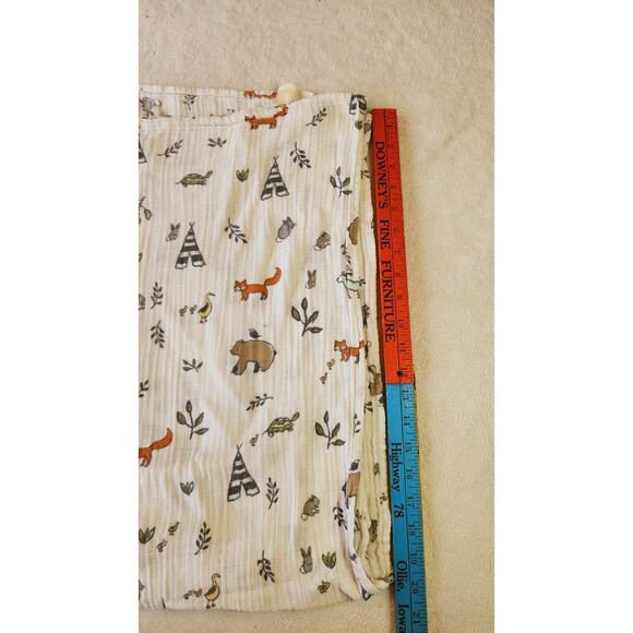 Little Unicorn Baby Swaddle Organic Muslin Cotton Blanket 49x42” Woodland Fox - Picture 8 of 8